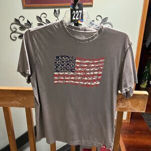 Coleman Gray T-Shirt with American Flag Design Size Medium #227